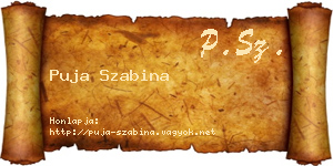 Puja Szabina névjegykártya